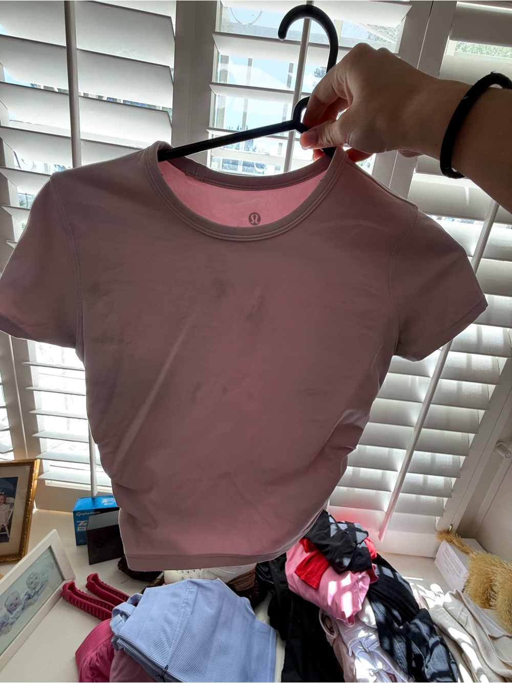 lululemon athletica Light Pink Short Sleeve Crew Tee